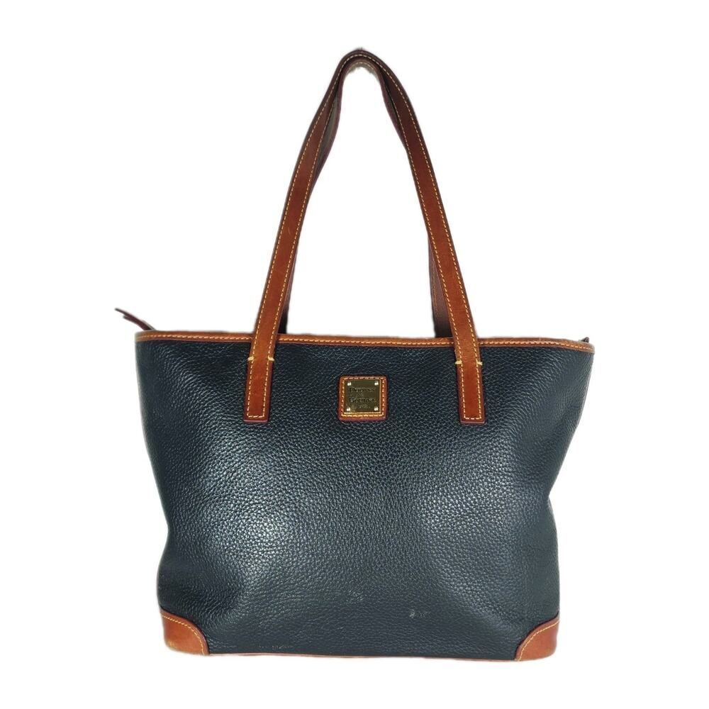 Dooney&Bourke Charleston Black Full Grain Leather Medium Tote Shoulder Bag